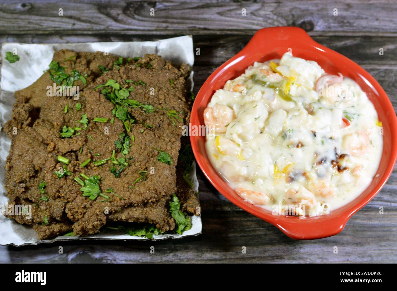 Arabic deep fried beef liver slices, beef liver covered with wheat bran