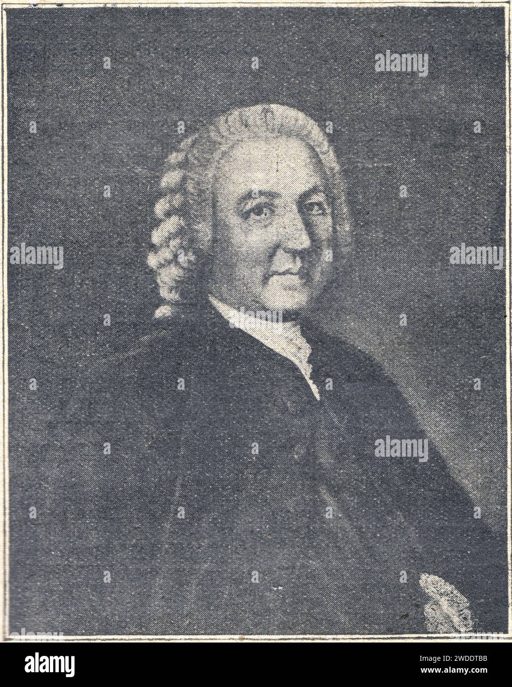 LE DOCTEUR THÉODORE TRONCHIN. GRAVURE D'APRÈS LA PEINTURE DE LIOTTARD. 1763 Stock Photo