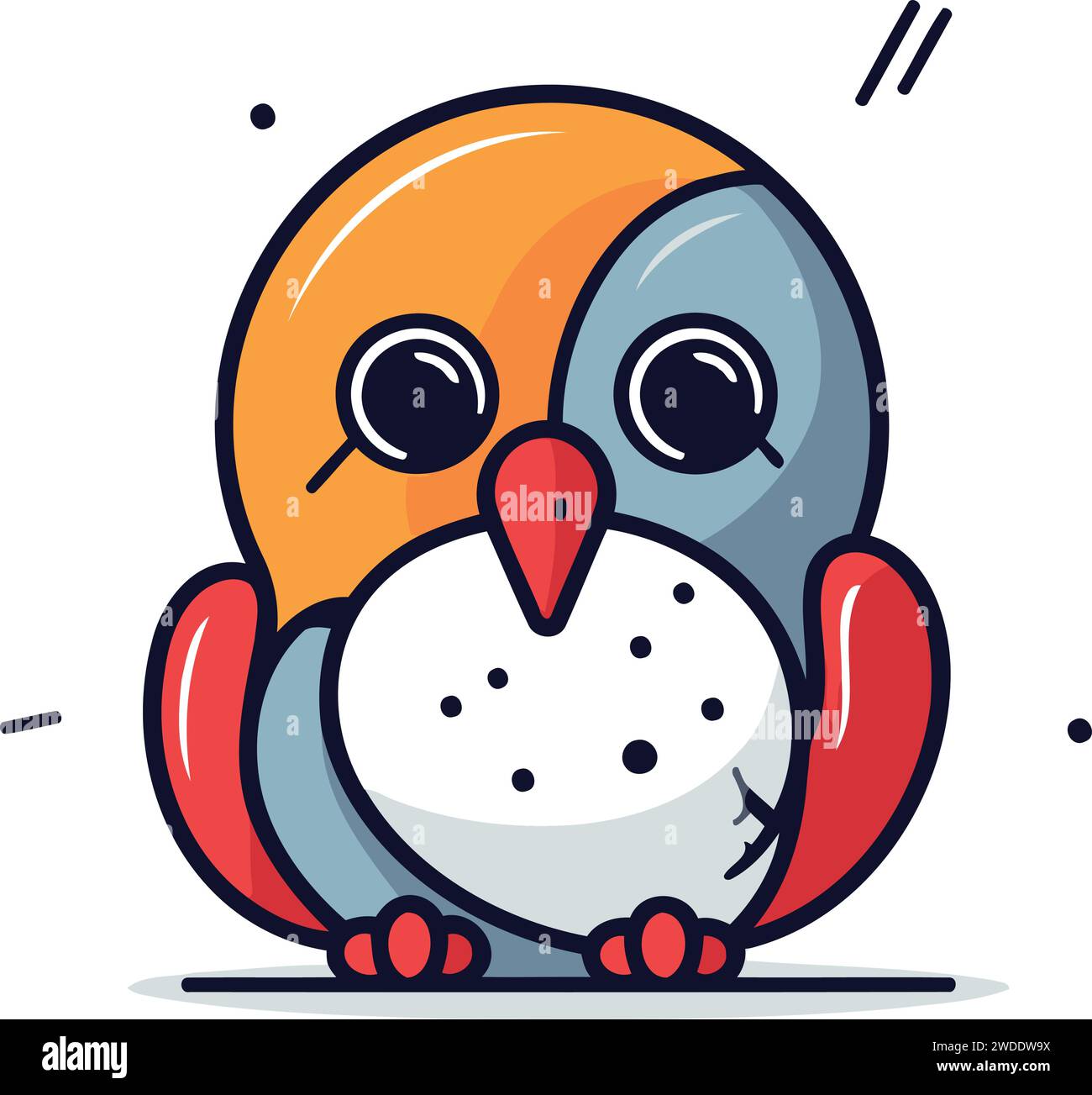 cute-cartoon-penguin-vector-illustration-in-flat-design-style-stock