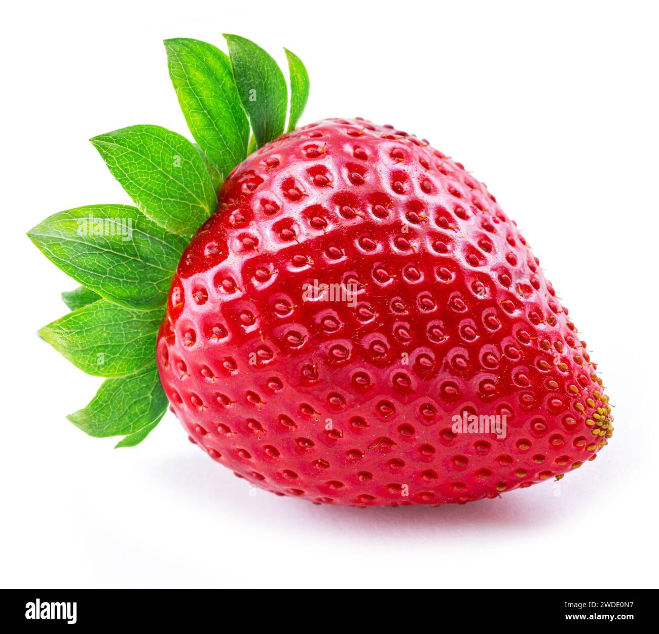 One ripe strawberry isolated on white background Stock Photo - Alamy