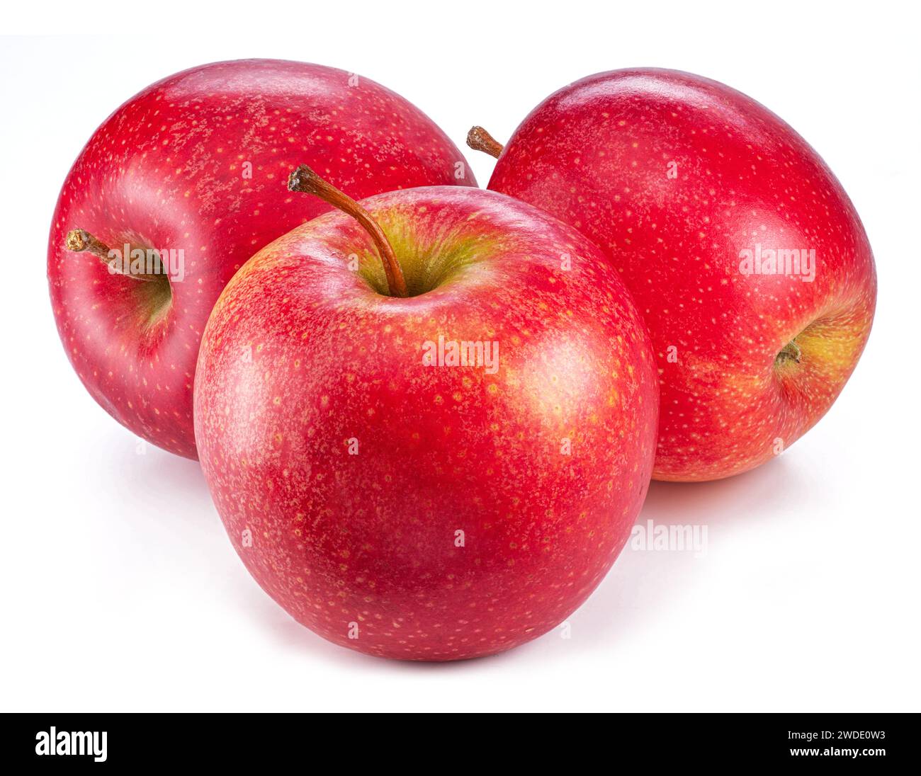 Ripe red apples isolated on white background. Stock Photo