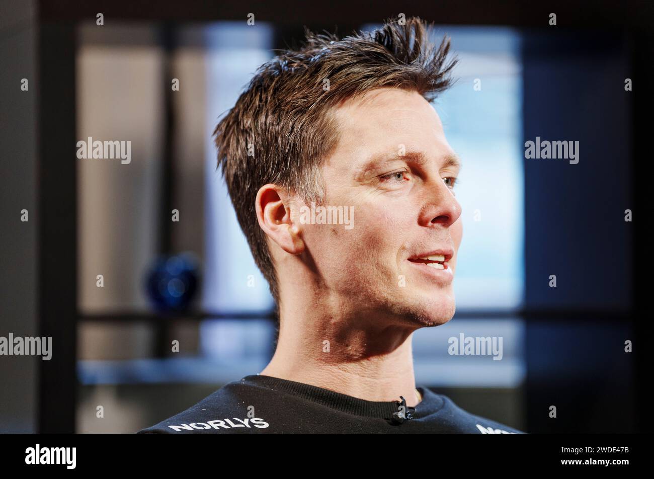 Denmark's Hans Lindberg at the team's press conference at the players hotel during the EHF 2024 Mens European Handball Championship in Hamburg, Germany, Saturday January 20, 2024 Credit: Ritzau/Alamy Live News Stock Photo