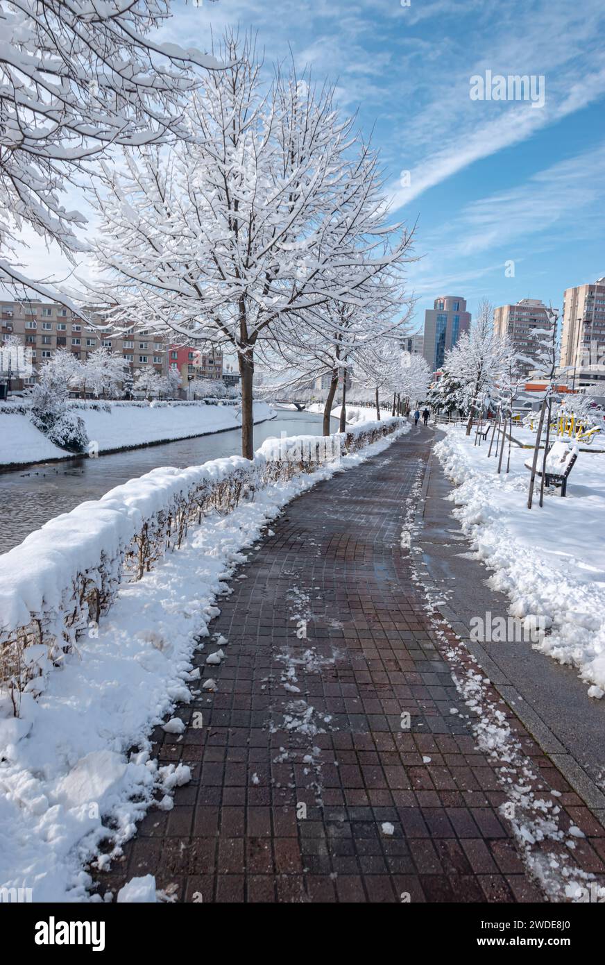 Winter magic on the Sarajevo's streets Stock Photo