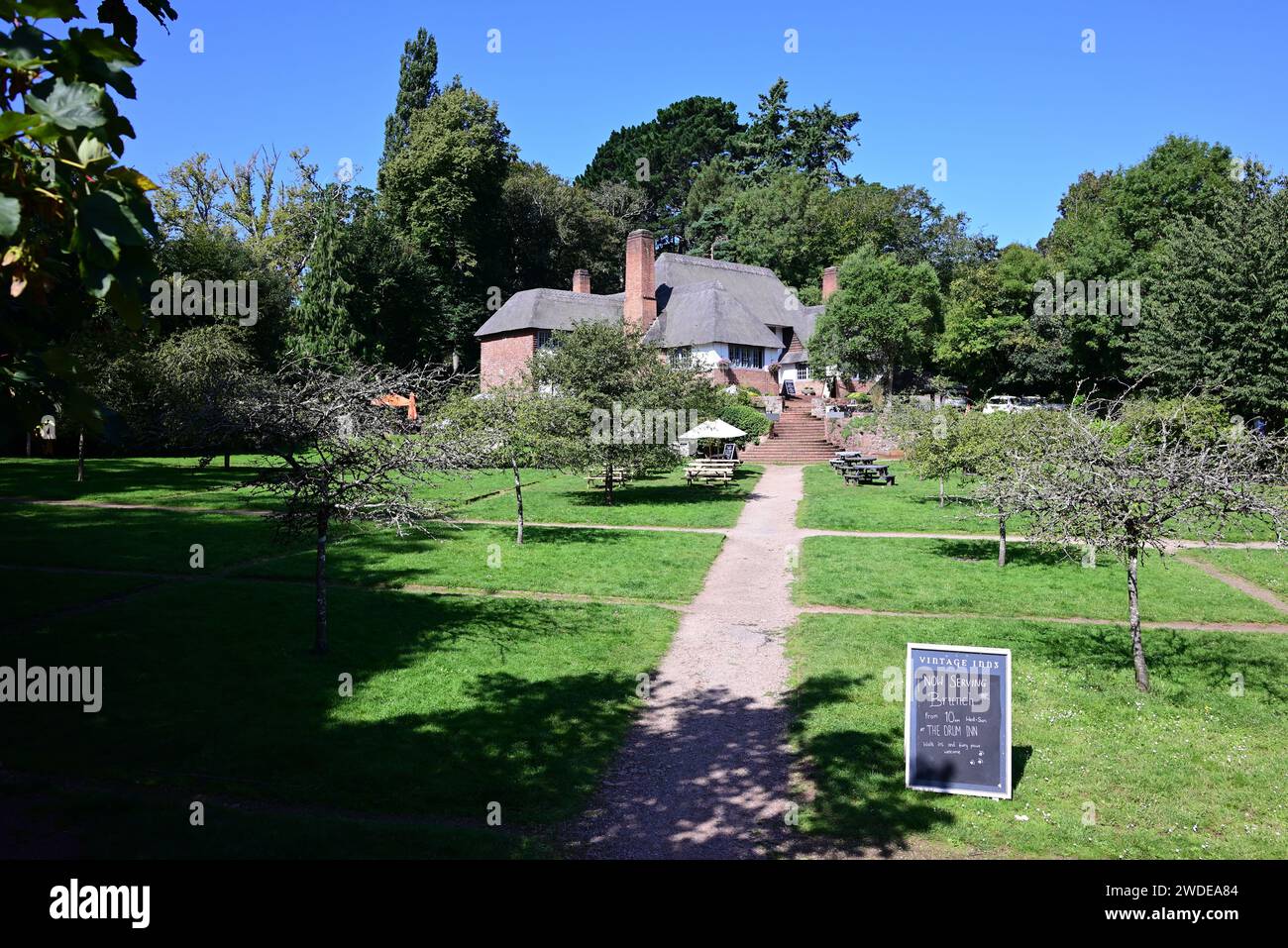 The Drum Inn public house in Cockington village, Torquay, South Devon Stock Photo Alamy
