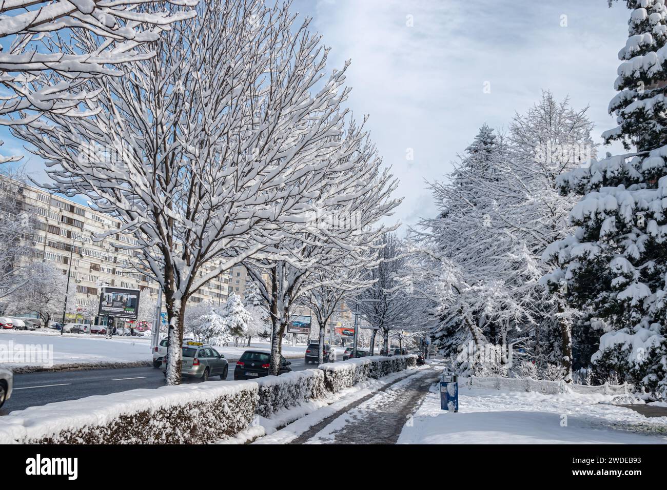 Winter magic on the Sarajevo's streets Stock Photo