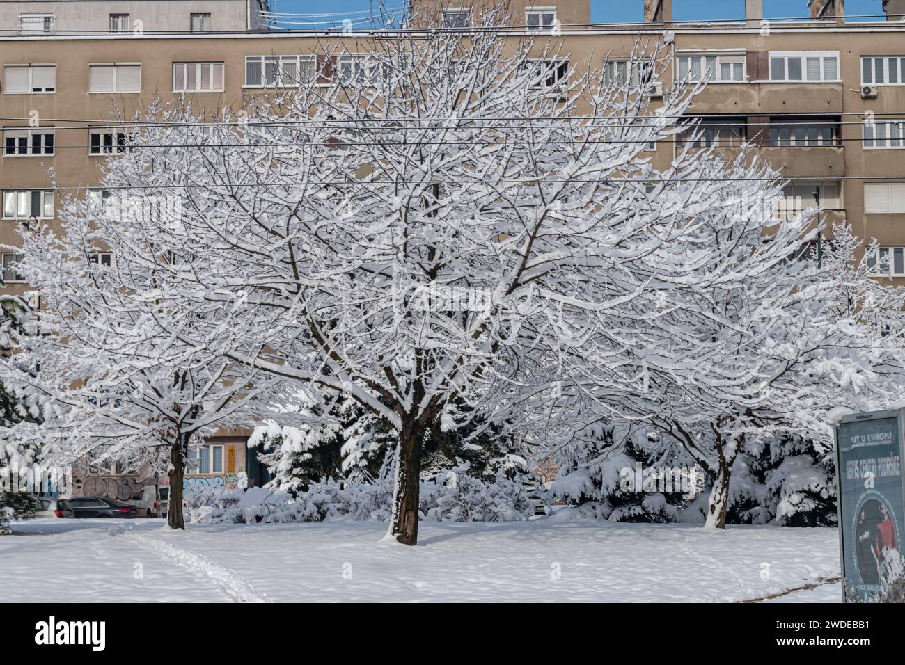 Winter magic on the Sarajevo's streets Stock Photo