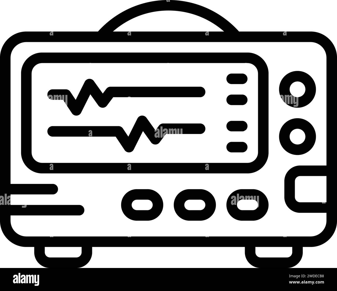 Icon for monitor,atrial fibrillation Stock Vector