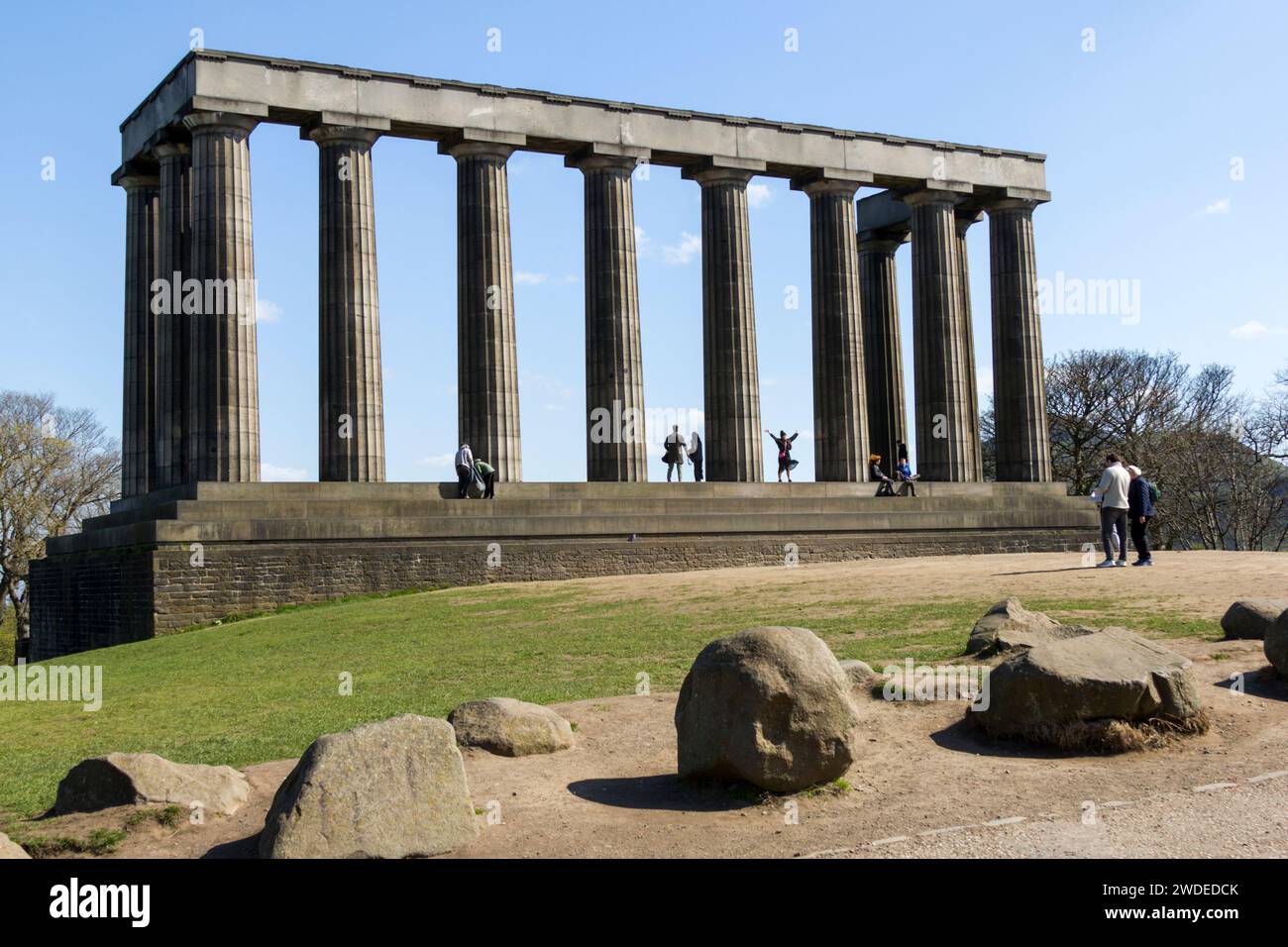 Edinburgh, Scotland, UK. 19th April, 2023. UK. The National Monument of Scotland, Calton Hill, Edinburgh. Stock Photo