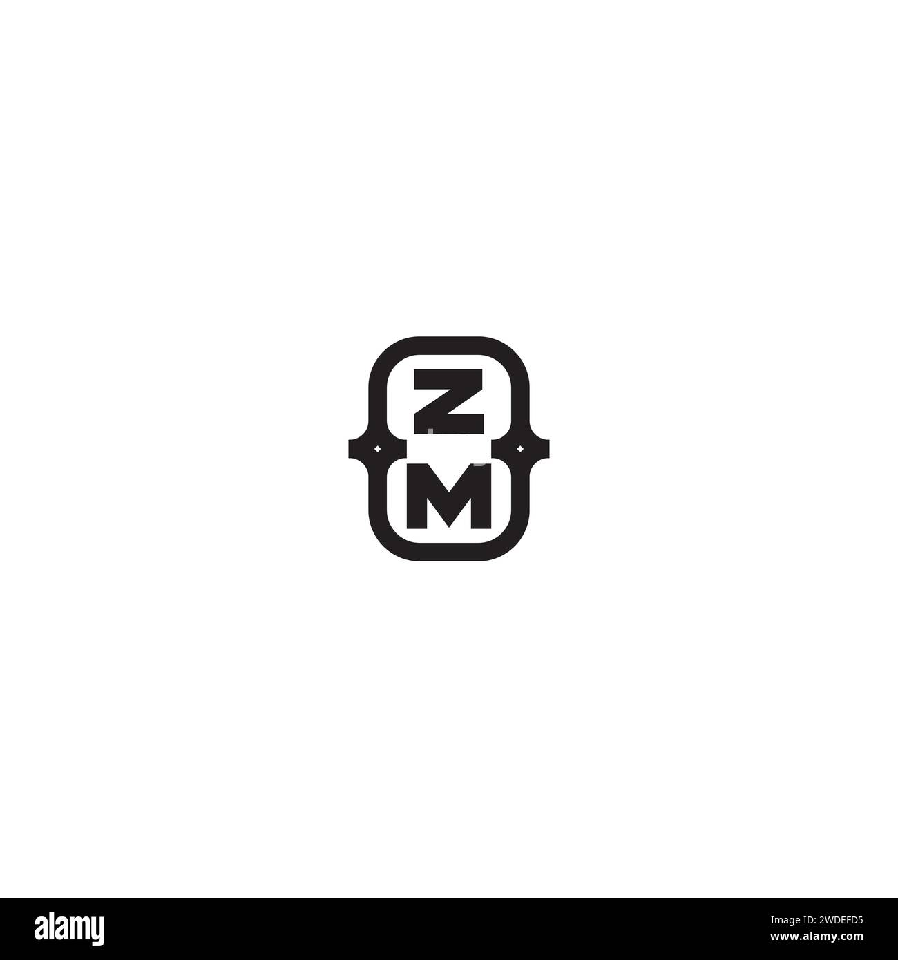 ZM line bold concept in high quality professional design that will print well across any print media Stock Vector