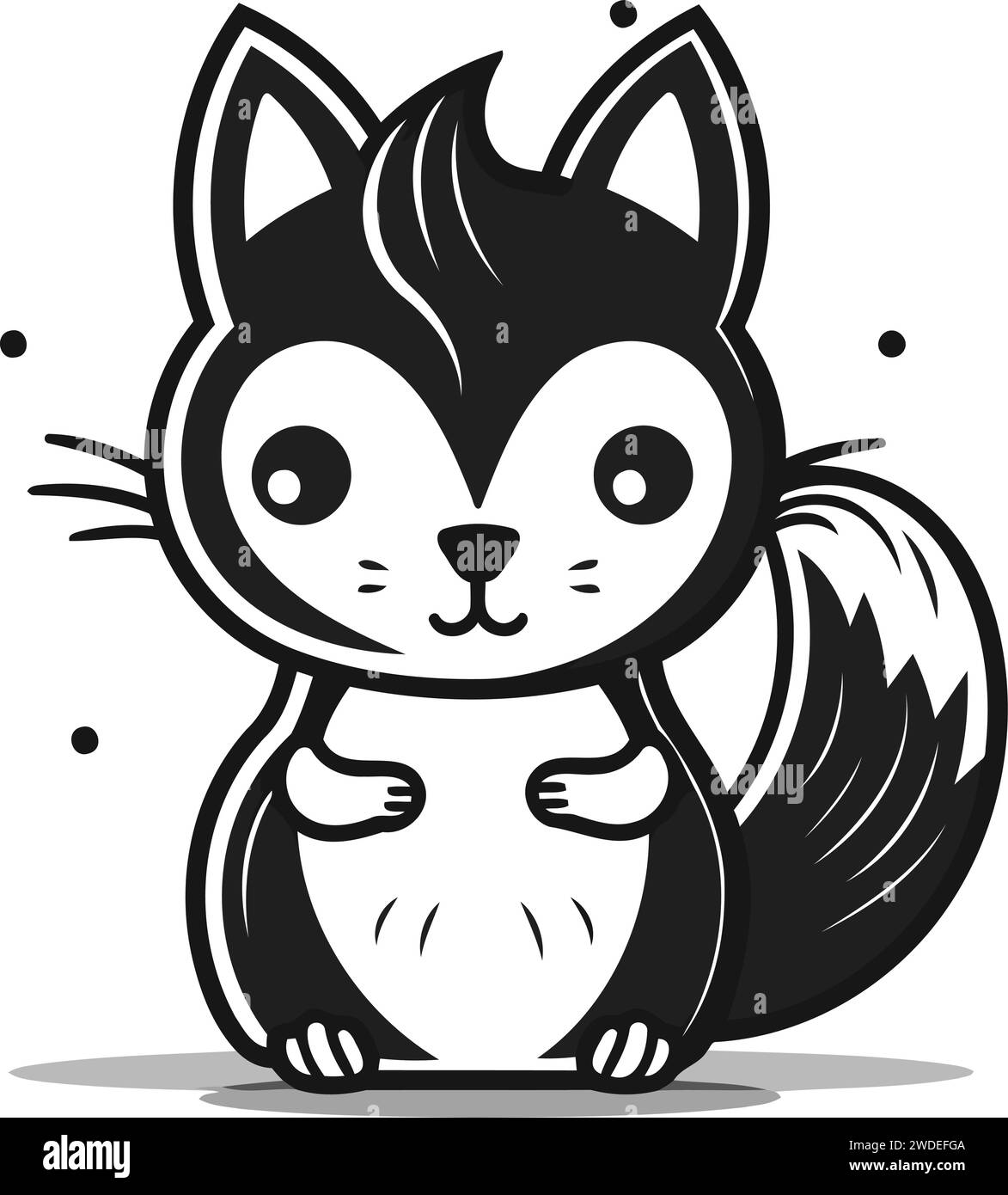 Cute cartoon skunk isolated on white background. Vector illustration