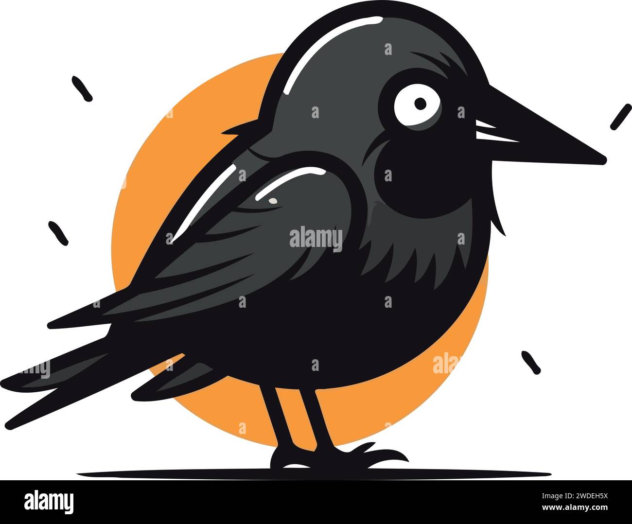 Crow on a white background. Vector illustration in flat style Stock ...