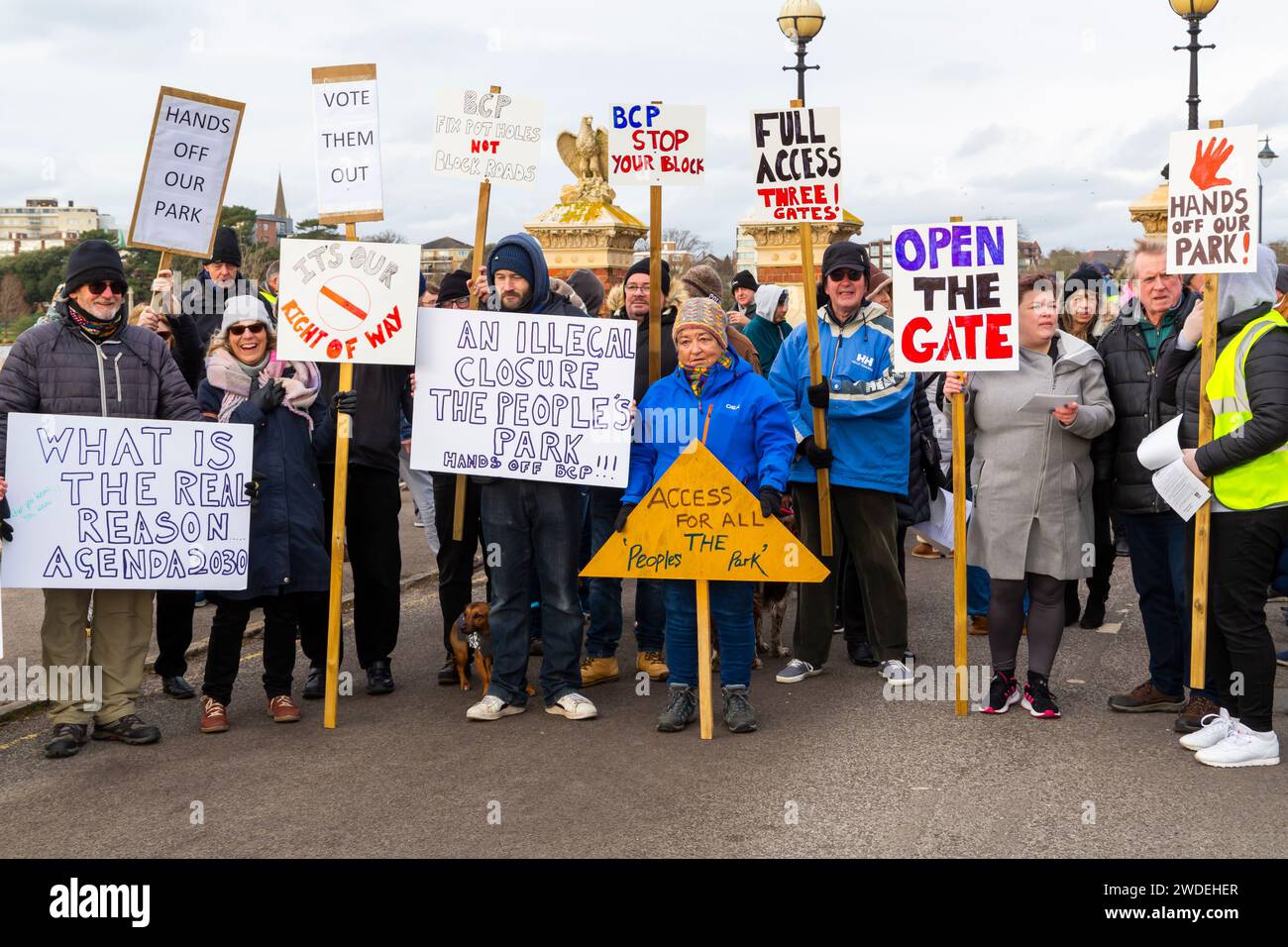 Poole, Dorset, UK. 20th January 2024. A peaceful protest takes place
