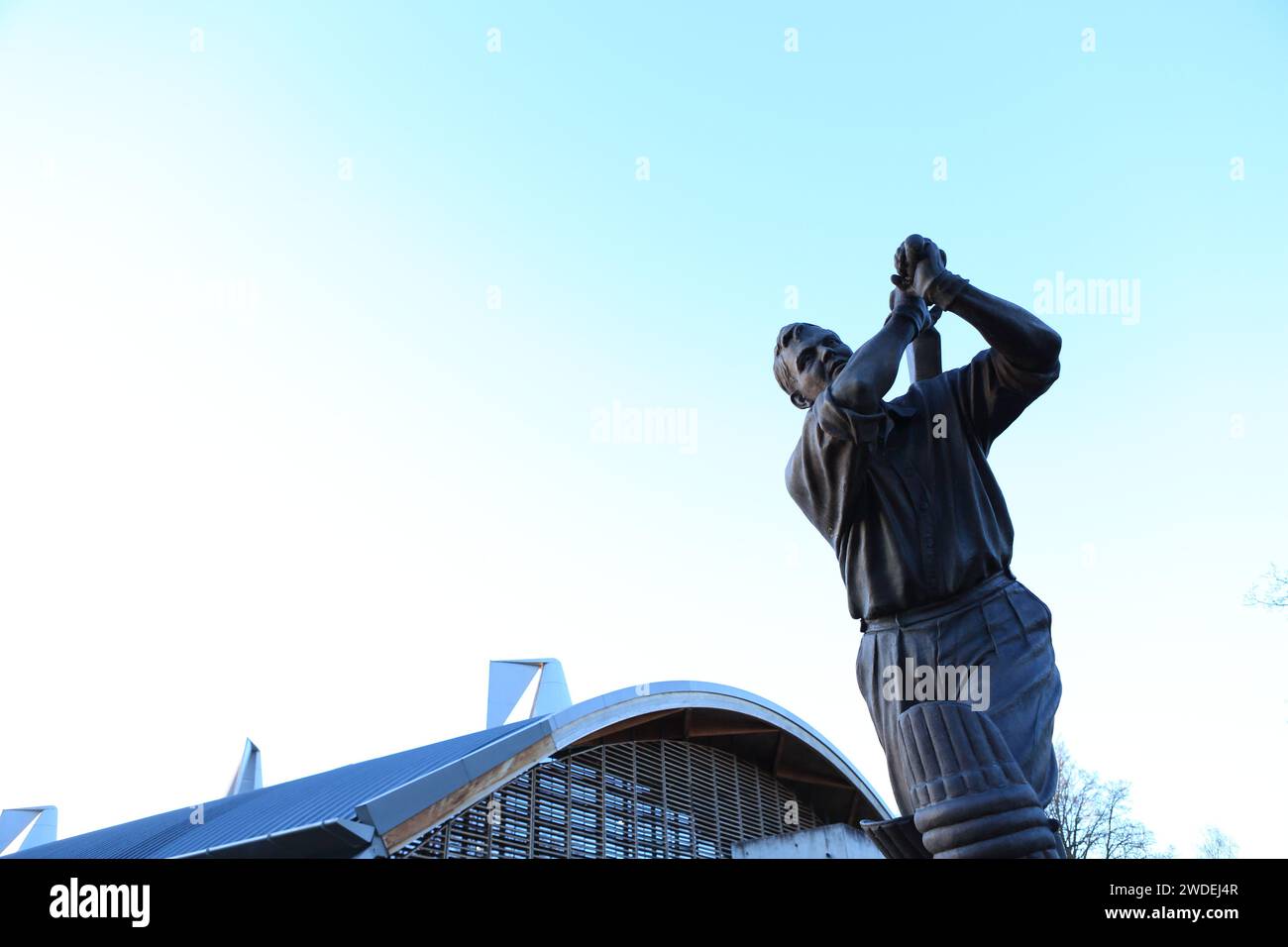 Surrey cricketing twins Bedser brothers statues, by Bedser Bridge