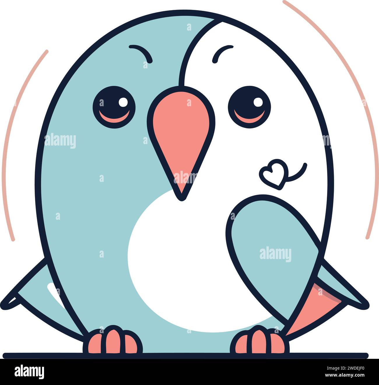 Cute cartoon penguin. Vector illustration of a cute bird. Stock Vector