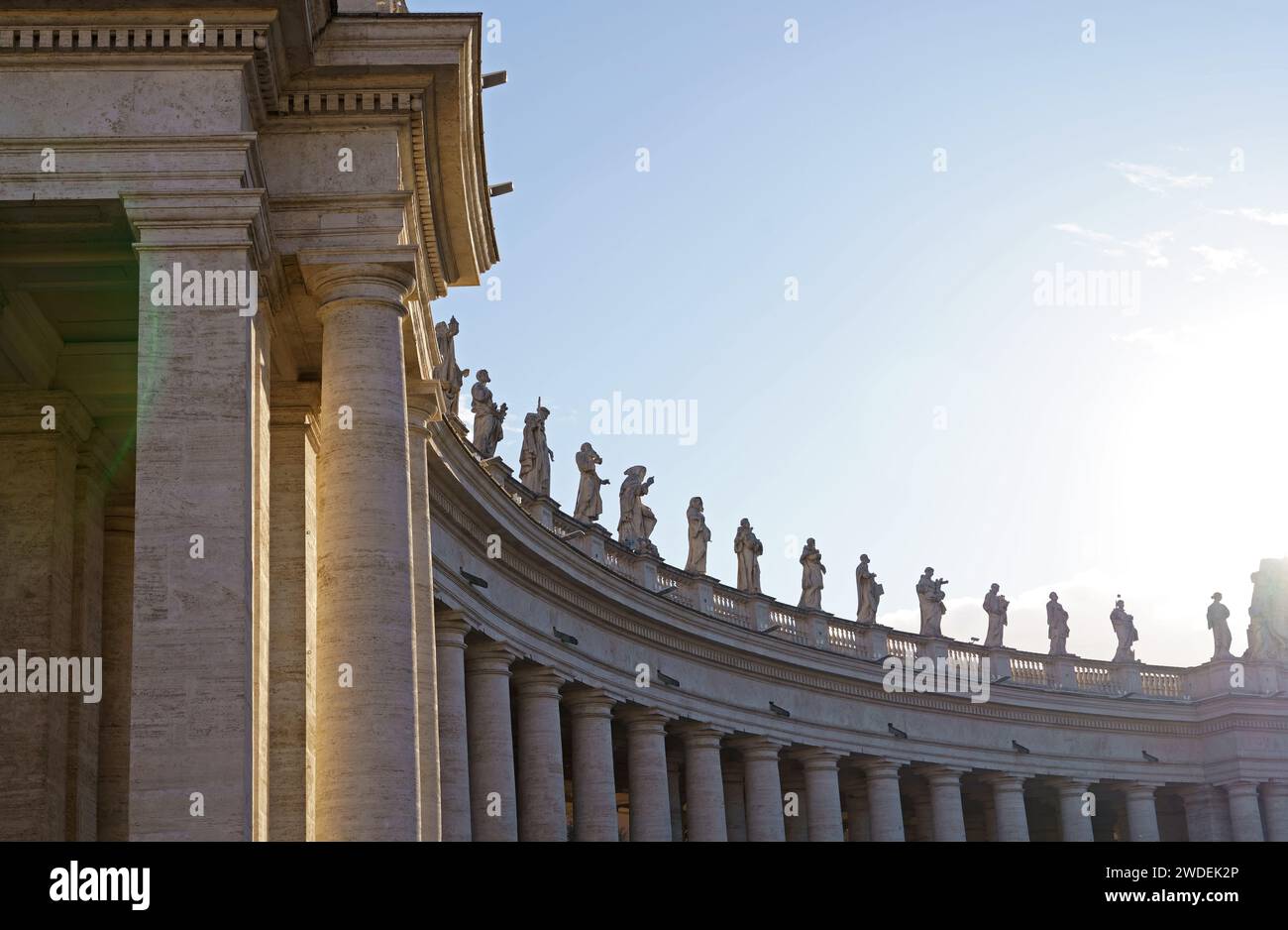 St. Peter's Square, Vatican, Rome, Italy View of the colonnade with ...