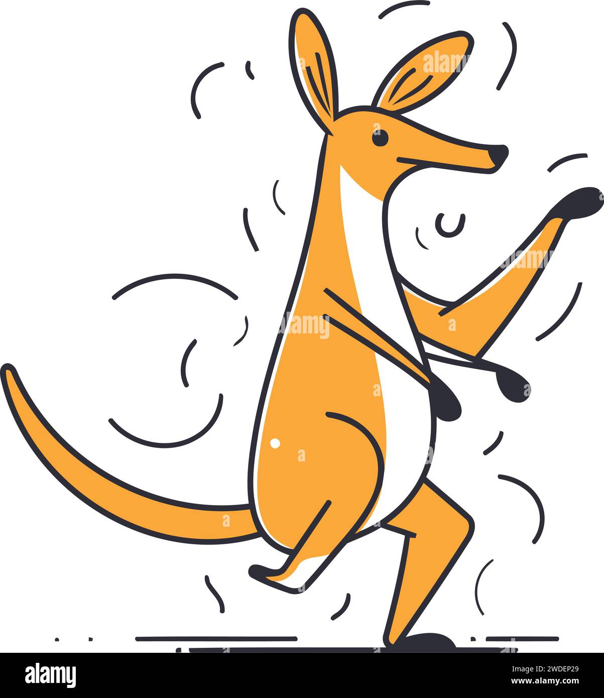 Kangaroo jumping. Funny kangaroo. Vector illustration Stock Vector