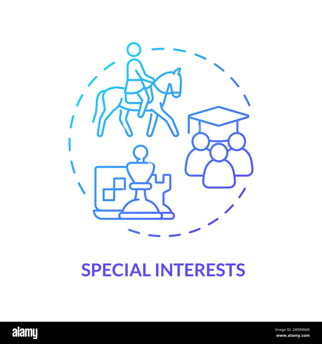 Thin line simple gradient special interests icon concept Stock Vector