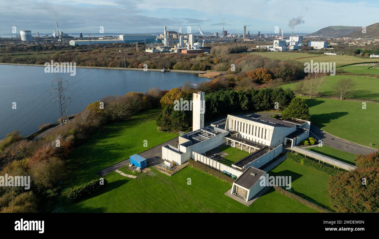 Editorial SWANSEA, UK November 25, 2023 Aerial view of Margam