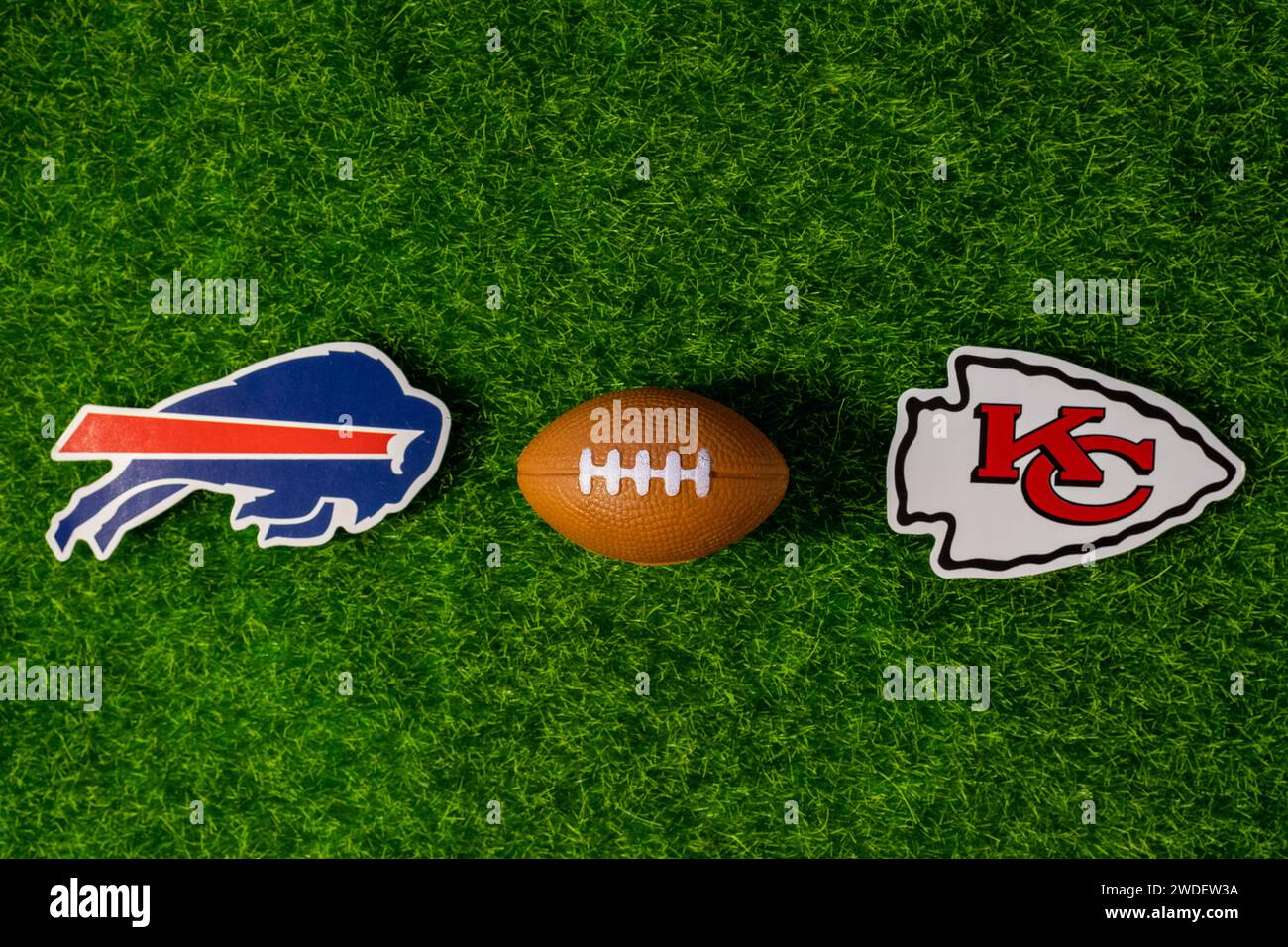 January 17, 2024, Las Vegas, USA, Emblems of football clubs