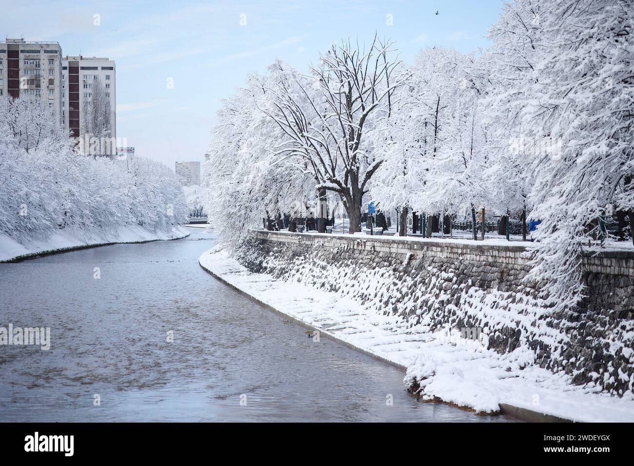 Sarajevo, Bosnia And Herzegovina. 20th Jan, 2024. The snow that fell