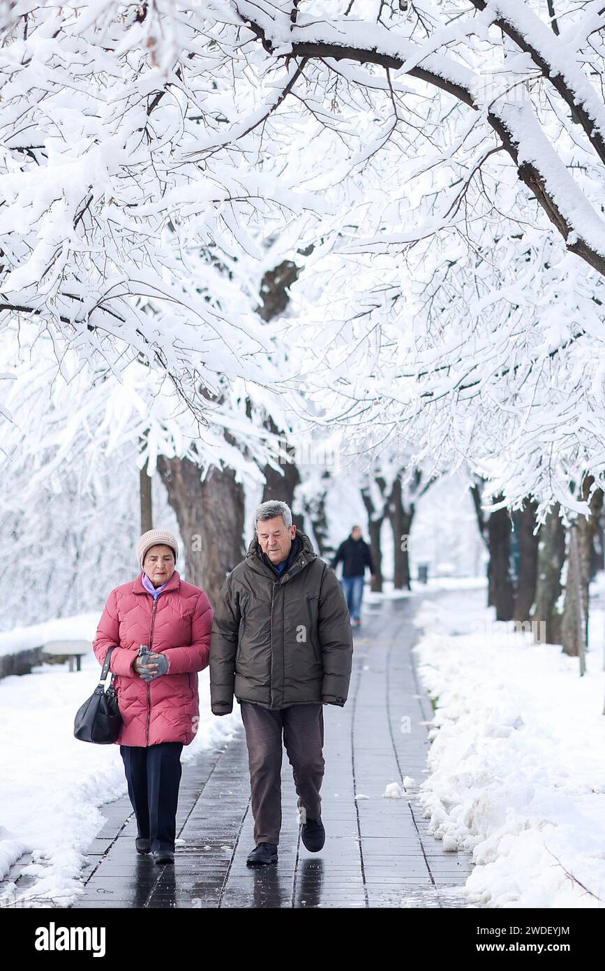Sarajevo, Bosnia And Herzegovina. 20th Jan, 2024. The snow that fell