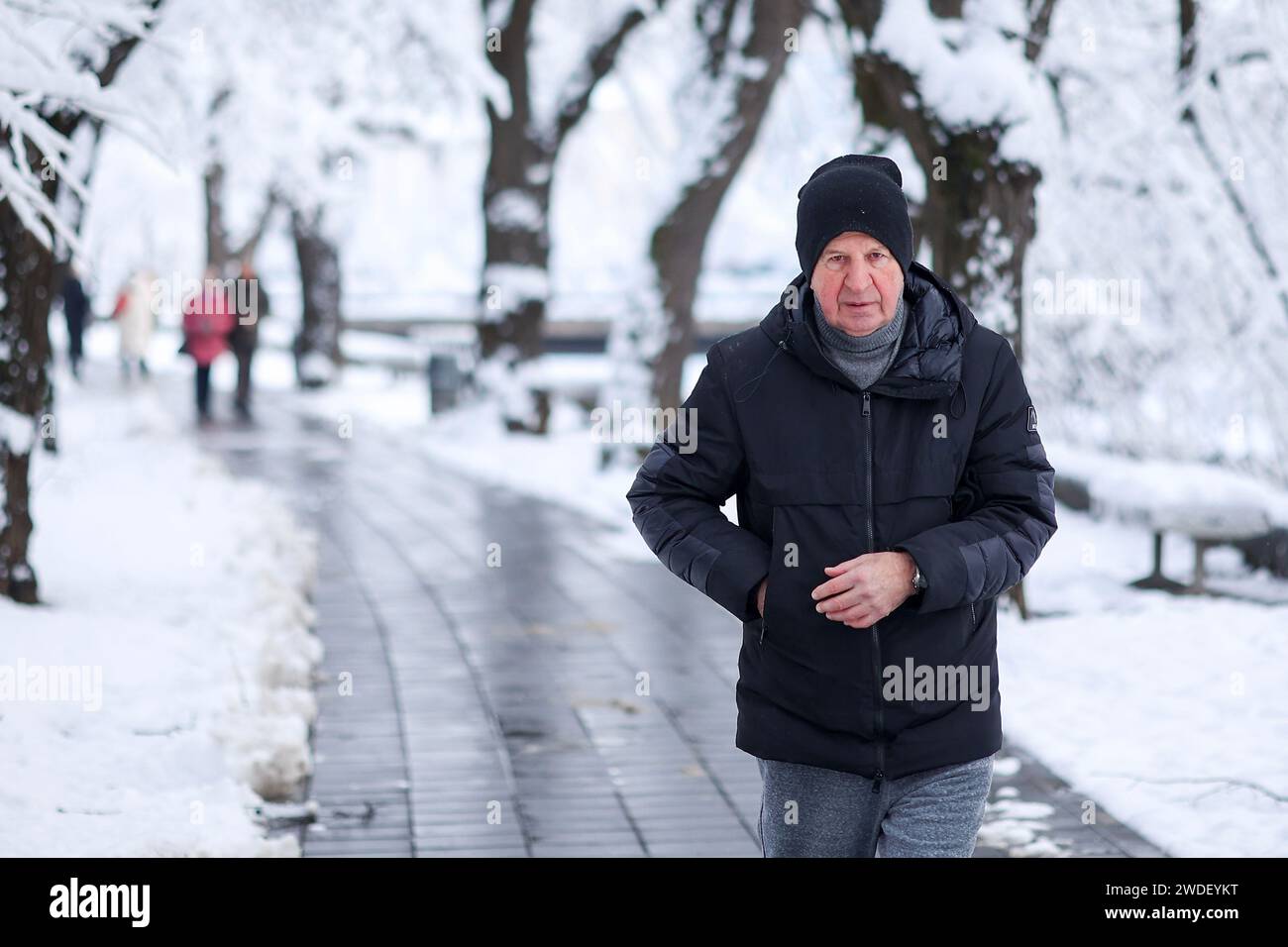 Sarajevo, Bosnia And Herzegovina. 20th Jan, 2024. The snow that fell