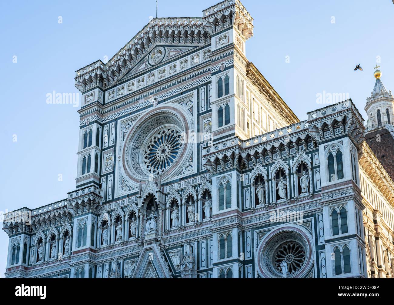 Historical building front face detail cathedral Santa Maria del Fiore, Florence, Italy, Europe Stock Photo