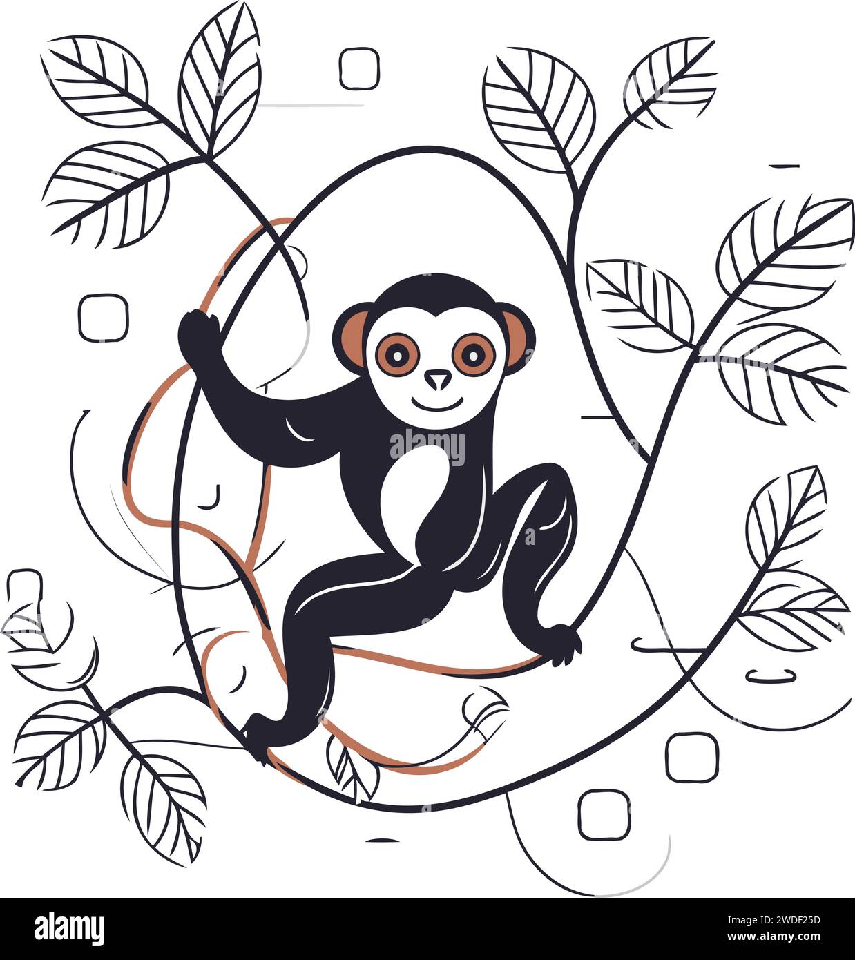 Monkey frame Stock Vector Images - Alamy