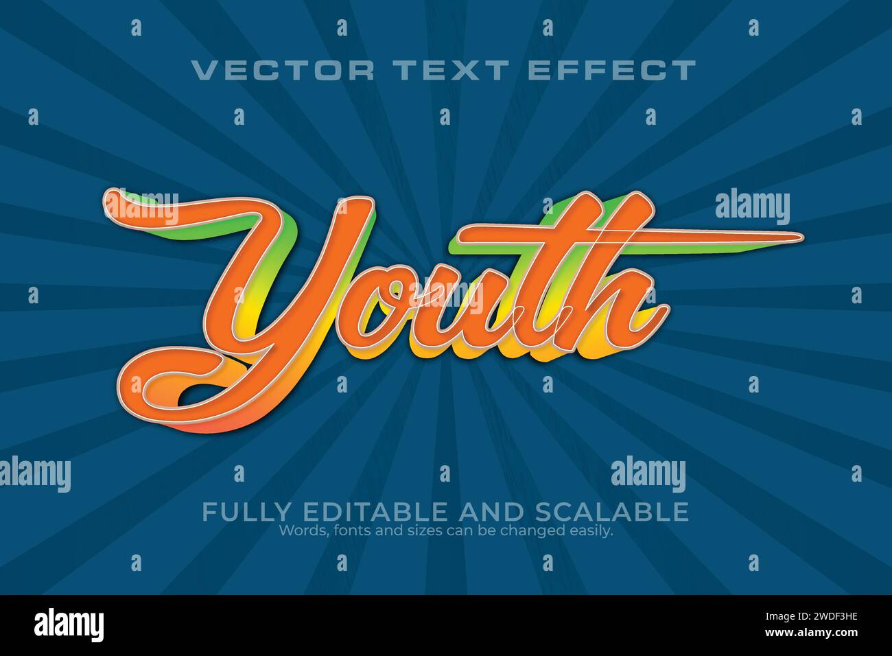 Youth 3D Text Effect 100 Editable EPS File Word And Font Can be Changed