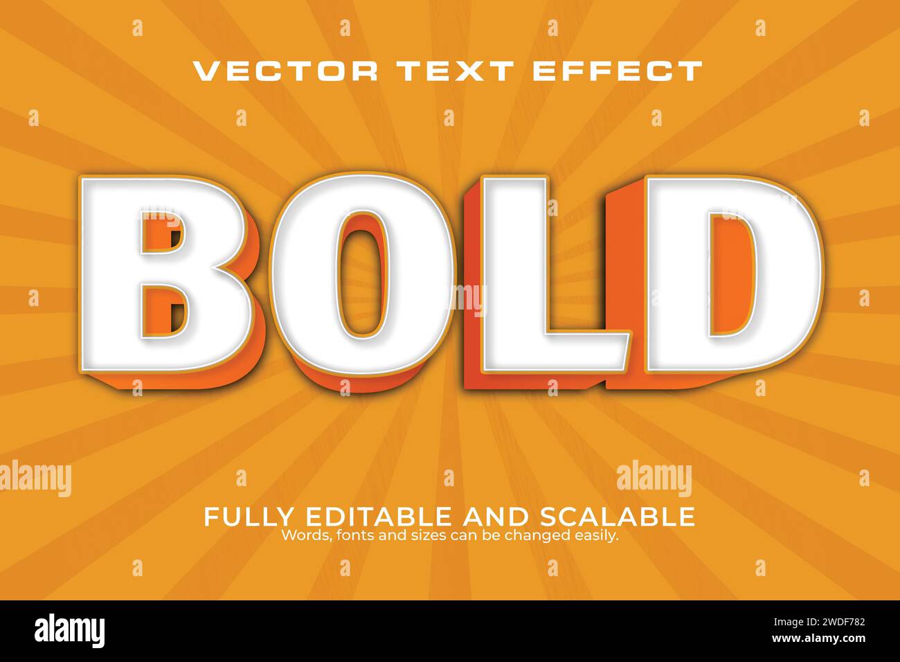 Bold 3D Text Effect 100 Editable EPS File Word And Font Can be Changed