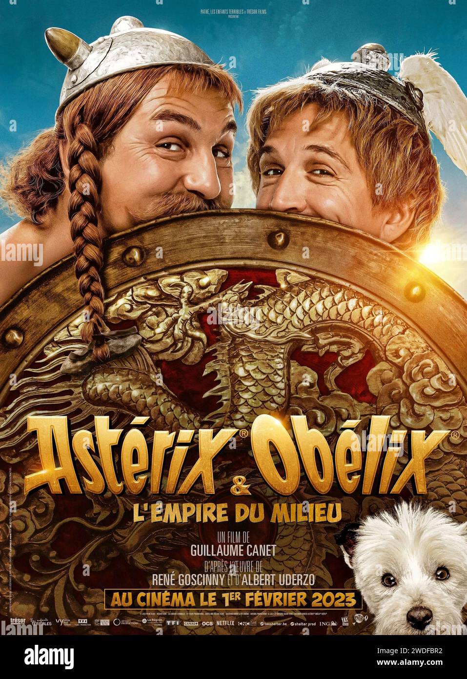 Asterix & Obelix: The Middle Kingdom (2023) directed by Guillaume Canet and starring Guillaume Canet, Gilles Lellouche and Vincent Cassel. The only daughter of the Chinese emperor Han Xuandi, escapes from a strict prince and seeks help from the Gauls and the two brave warriors Asterix and Obelix. French poster ***EDITORIAL USE ONLY***. Credit: BFA / Pathé Stock Photo