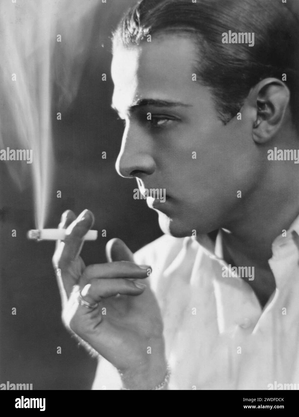 Rudolph Valentino portrait, 1920s neutral - smoking Stock Photo