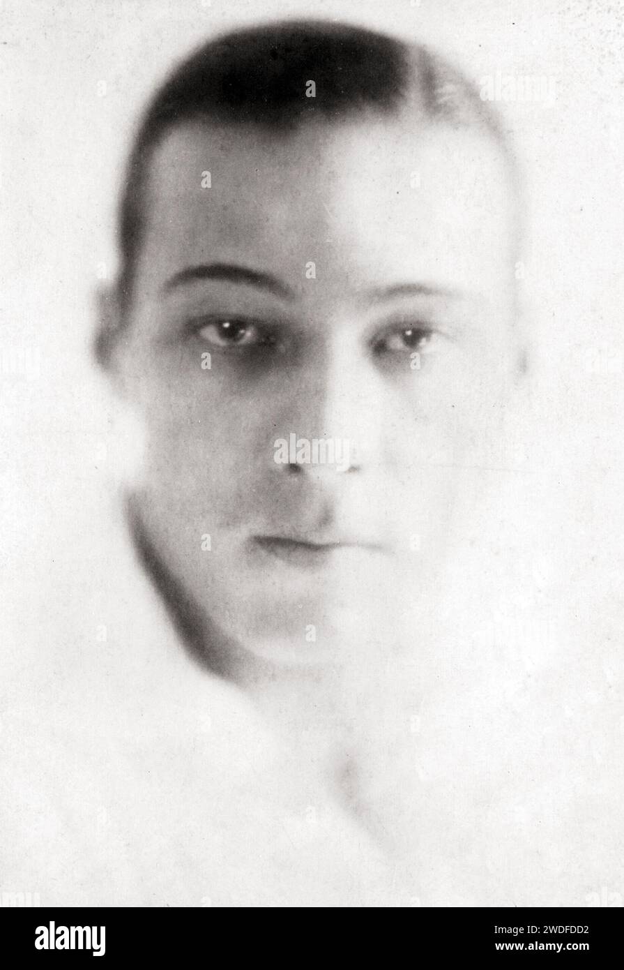 Rudolph Valentino, Sepia Photograph, c 1920s Stock Photo