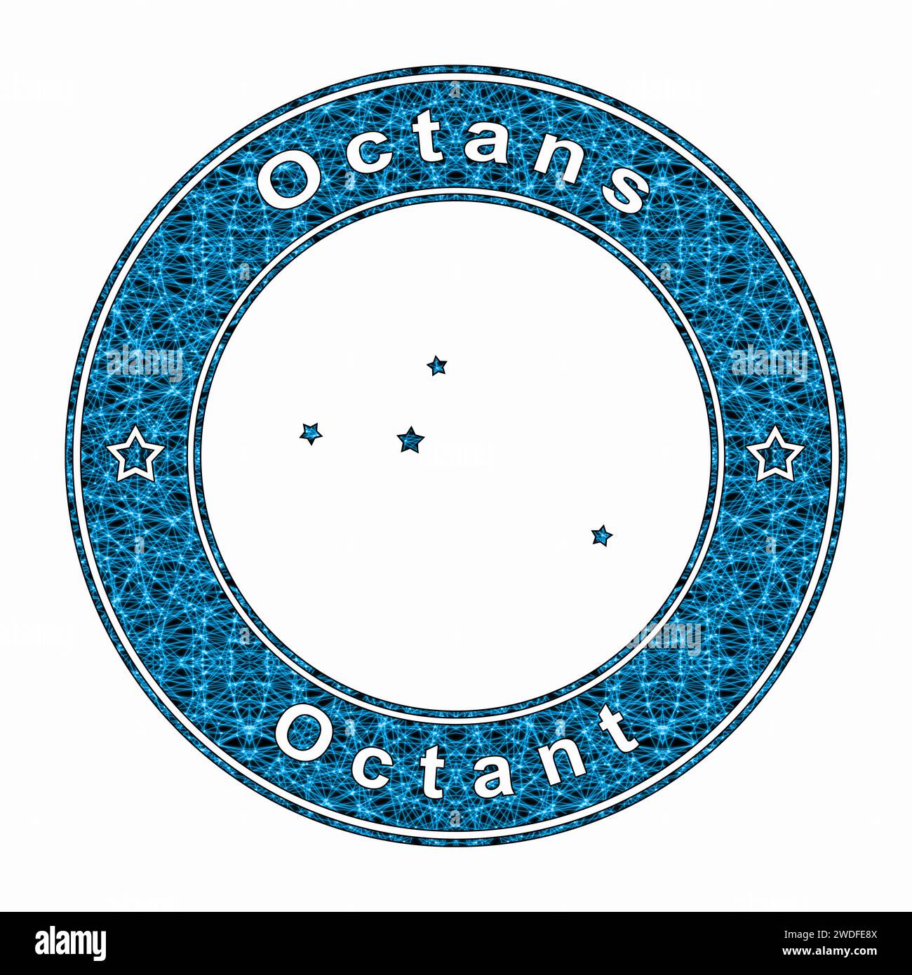 Octans Star Constellation, Cluster of Stars, Octans Hadleianus, Octant Constellation Stock Photo