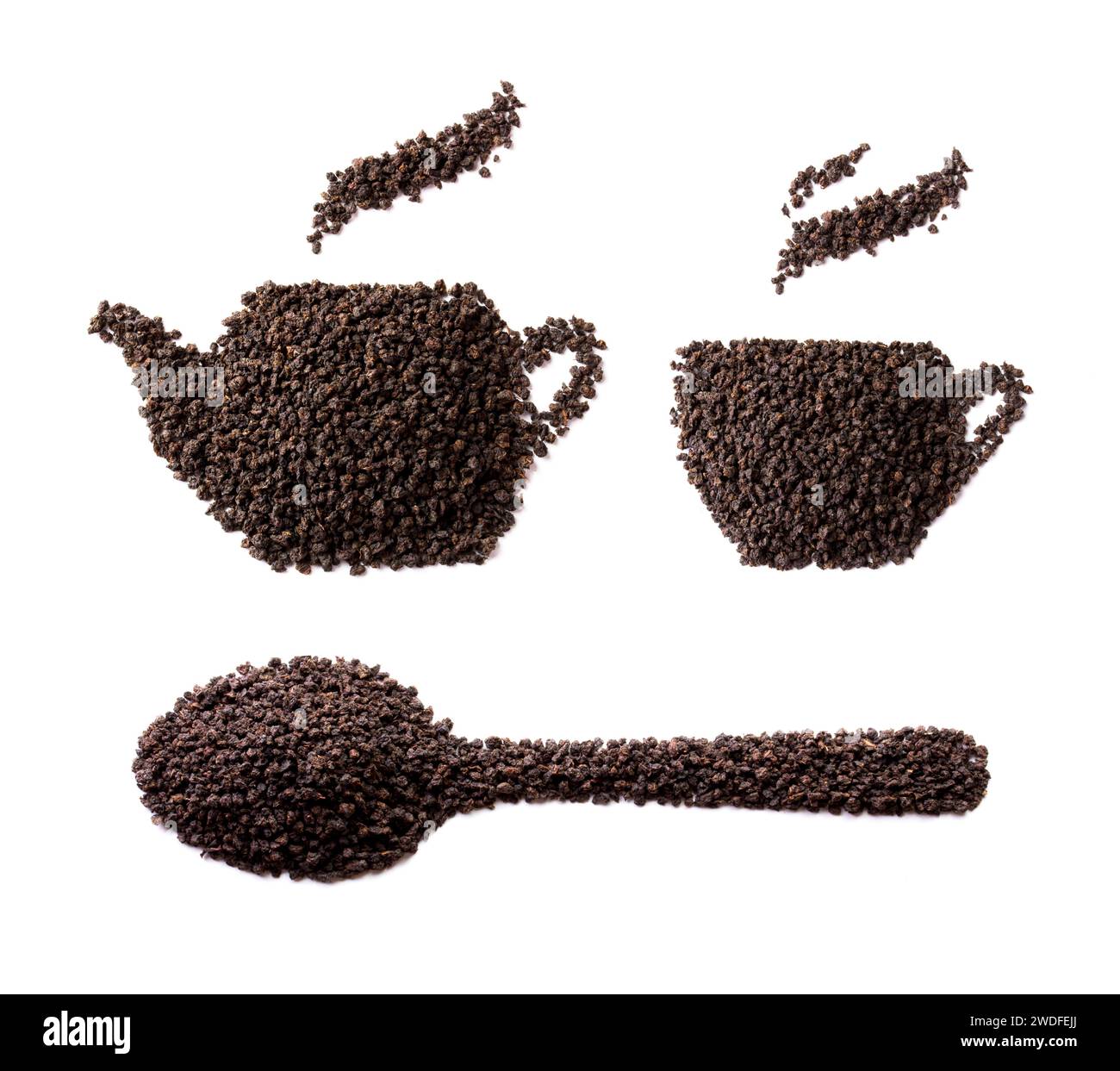 tea granules figure on the white background Stock Photo Alamy