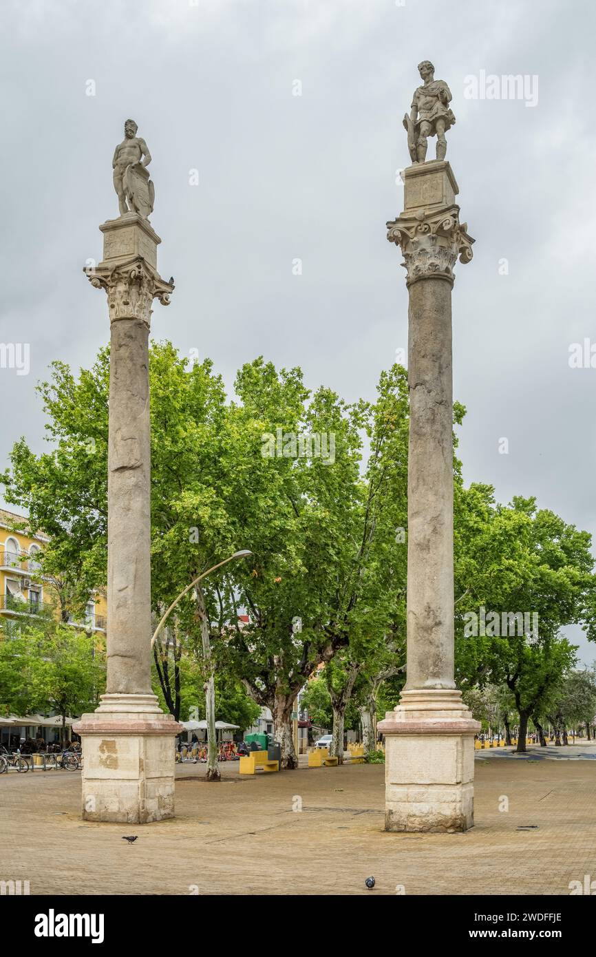 Roman columns at Alameda de Hercules in Seville, Spain Stock Photo - Alamy