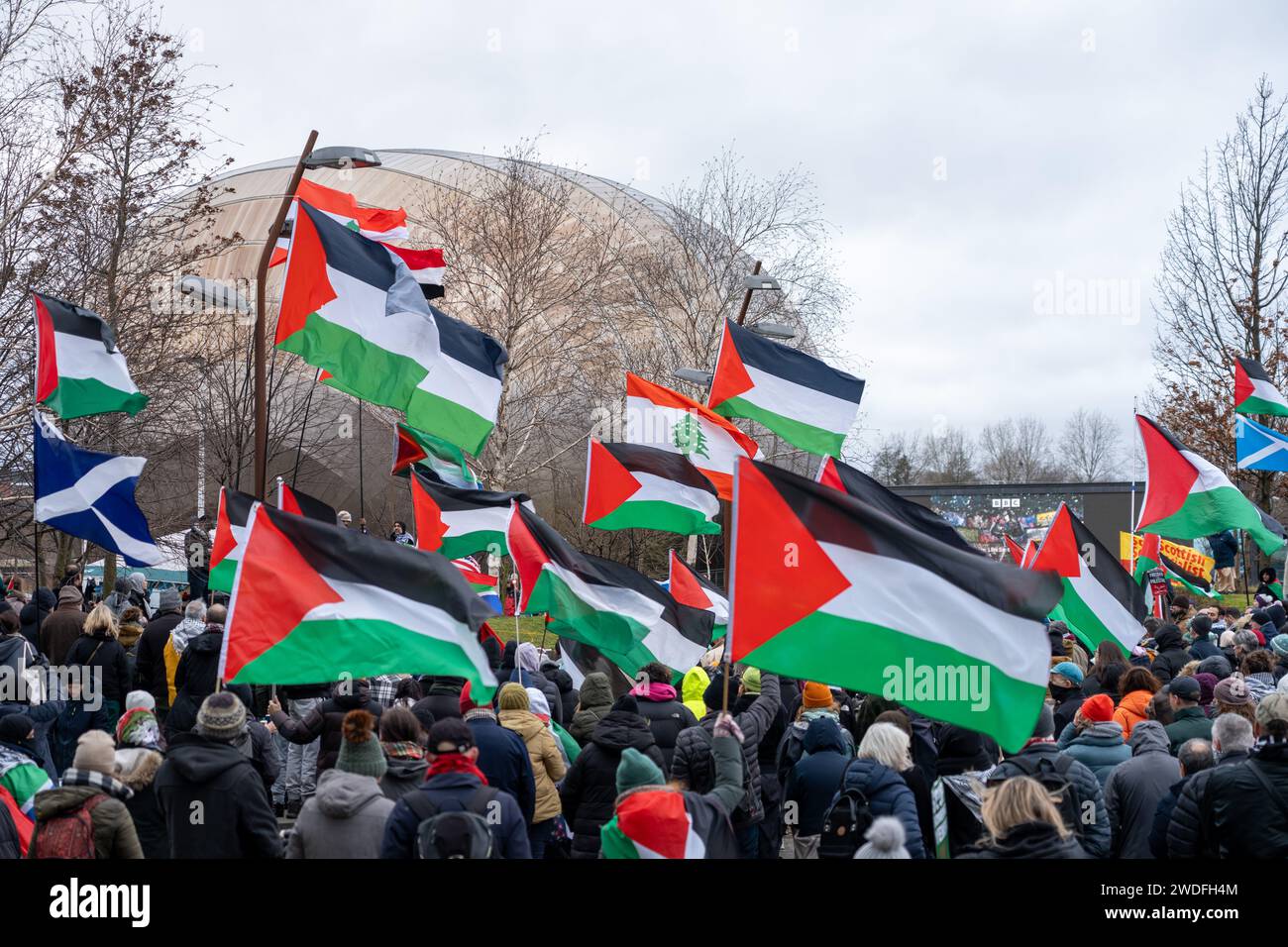 Glasgow, Scotland, UK. 20th Jan, 2024. Pro Palestine rally and protest
