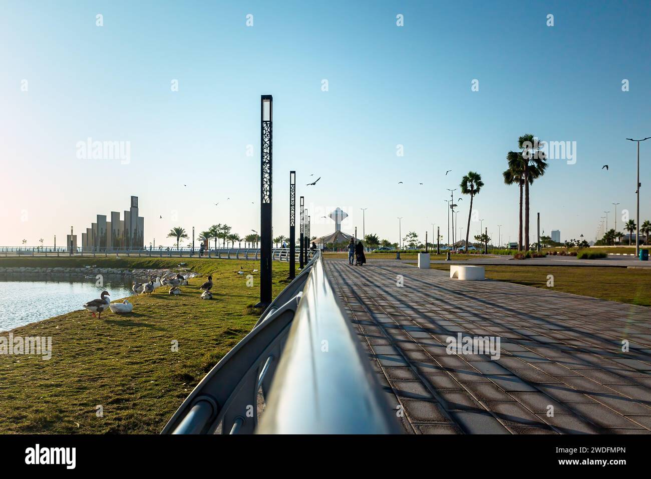 Morning view at Dammam Al Khobar Corniche Saudi Arabia Stock Photo - Alamy