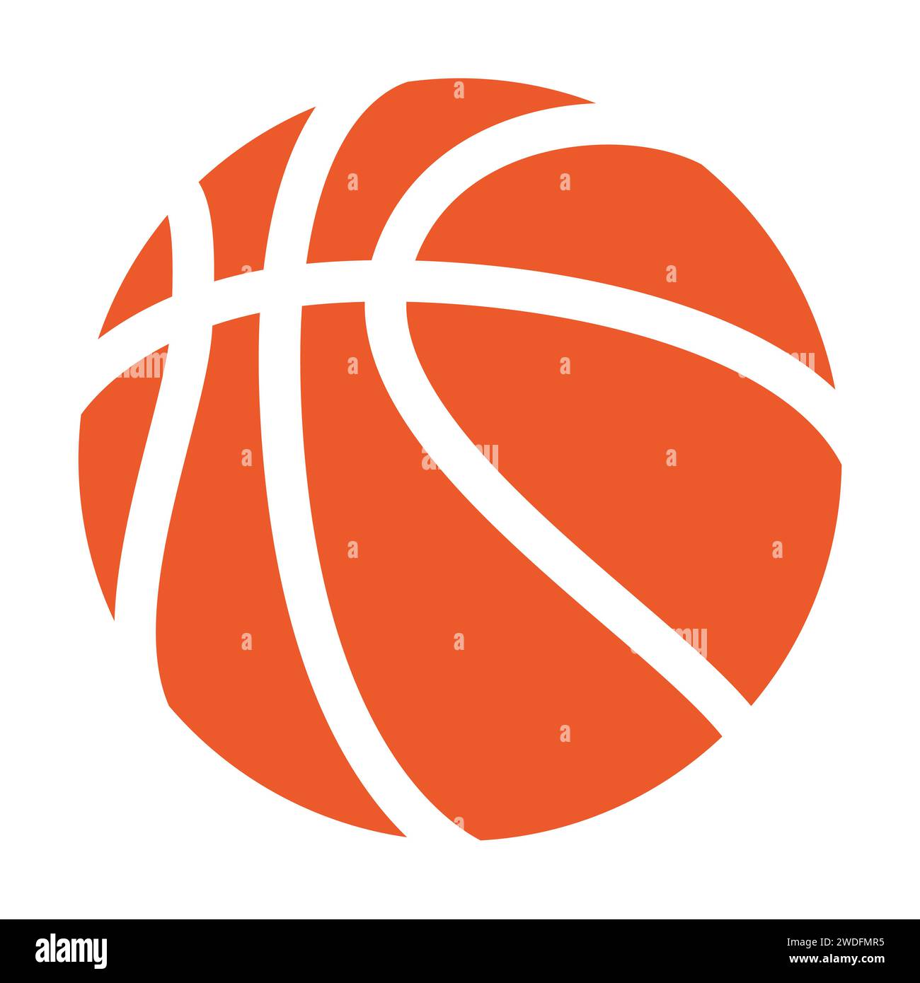 Basketball Ball - Color Vector Illustration, White Background Stock 