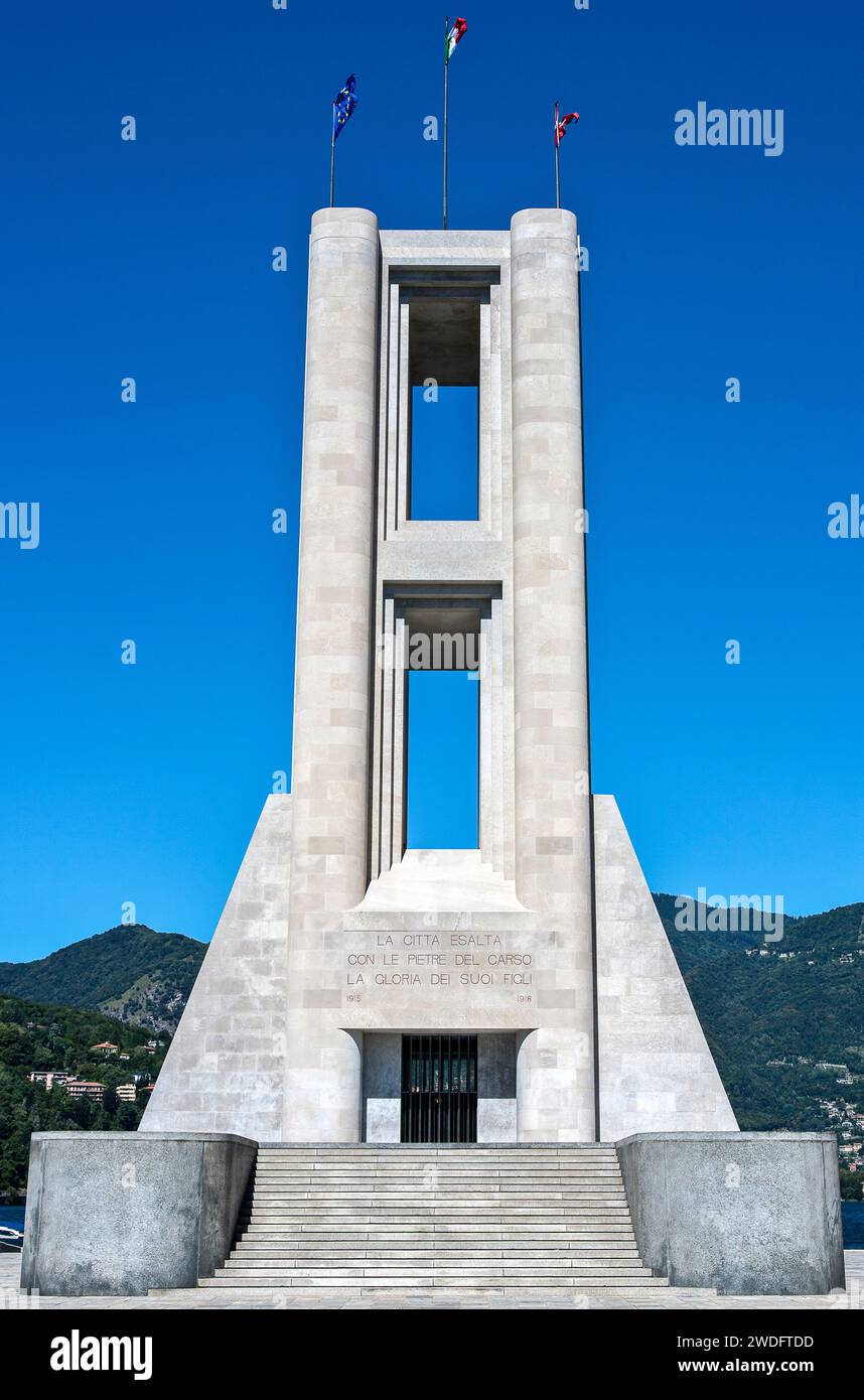 Italy, Lombardy Como, the war memorial on the lakefront Stock Photo