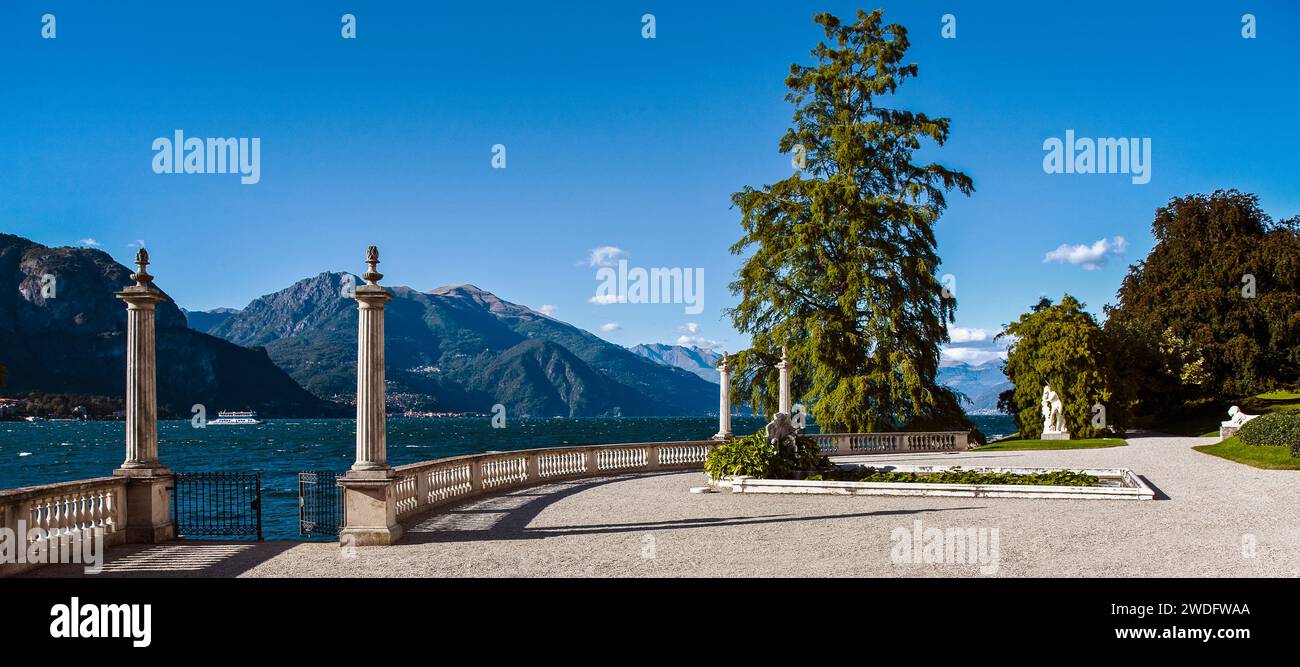 Italy Lombardy Como lake - Bellagio Villa Melzi D'Eril -  the lake Stock Photo