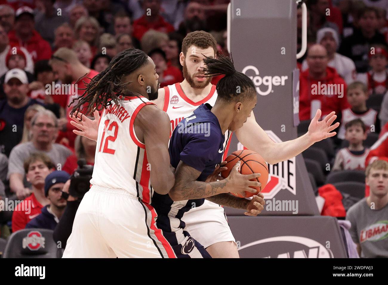 Columbus, Ohio, USA. 20th Jan, 2024. Penn State Nittany Lions guard