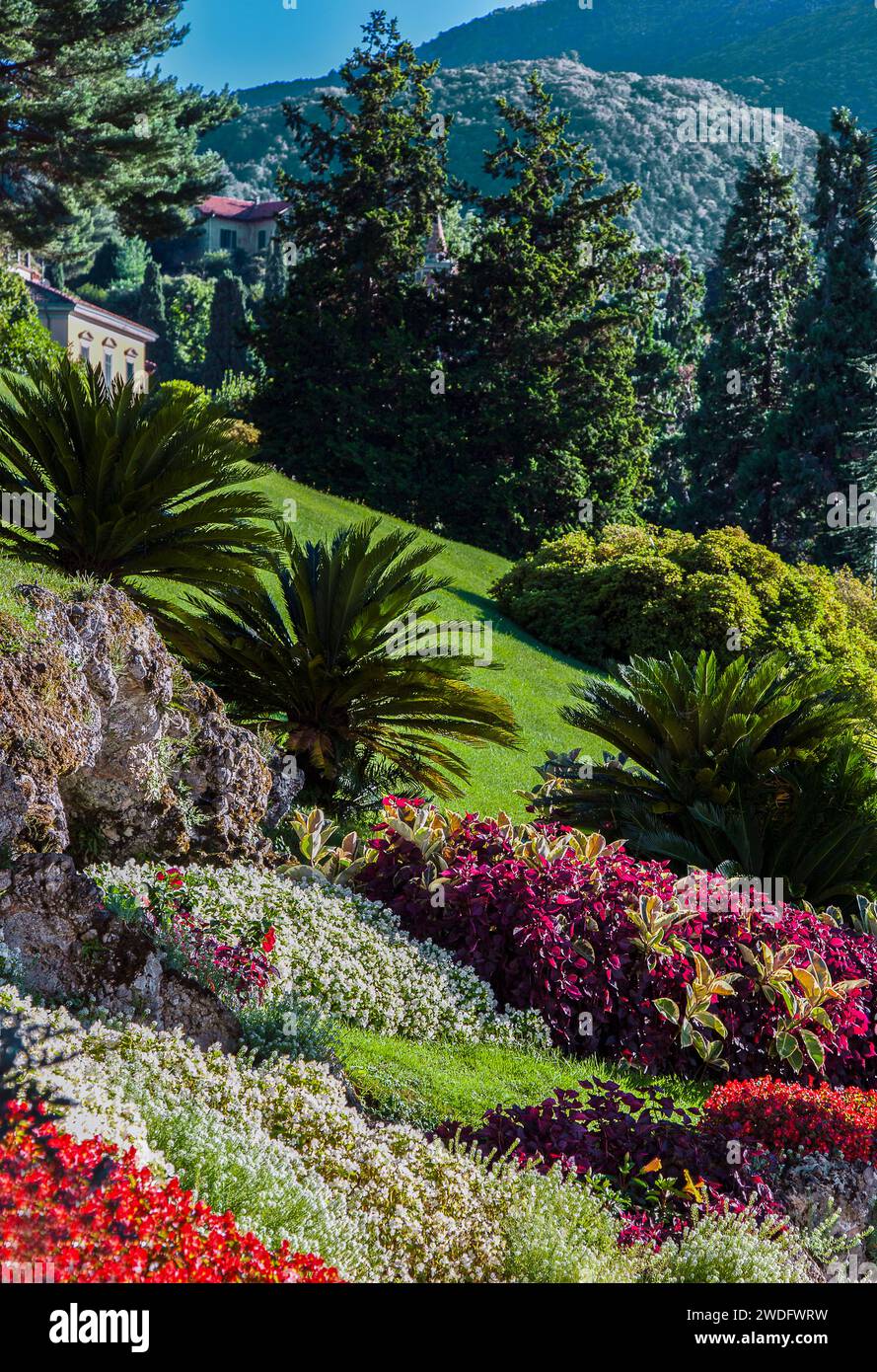 Italy Lombardy Como lake - Bellagio Villa Melzi D'Eril - the garden Stock Photo