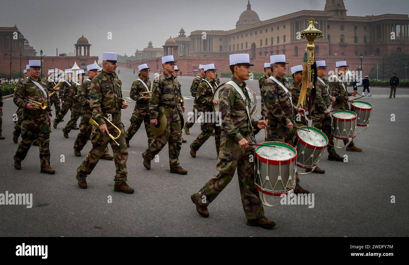 New Delhi India 20th Jan 2024 NEW DELHI INDIA JANUARY 20 A   New Delhi India 20th Jan 2024 New Delhi India January 20 A Contingent Of French Foreign Legion Takes Part In The Rehearsal For The Republic Day Parade 2024 At Kartavya Path On January 20 2024 In New Delhi India Photo By Raj K Rajhindustan Timessipa Usa Credit Sipa Usaalamy Live News 2WDFY7M 