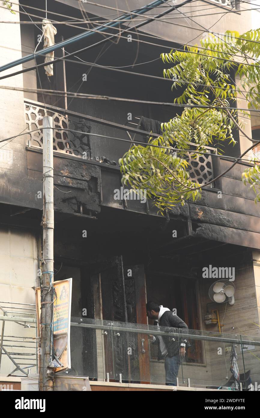 New Delhi India January 19 A View Of The Multi Storey Building Where A Fire Broke Out On 