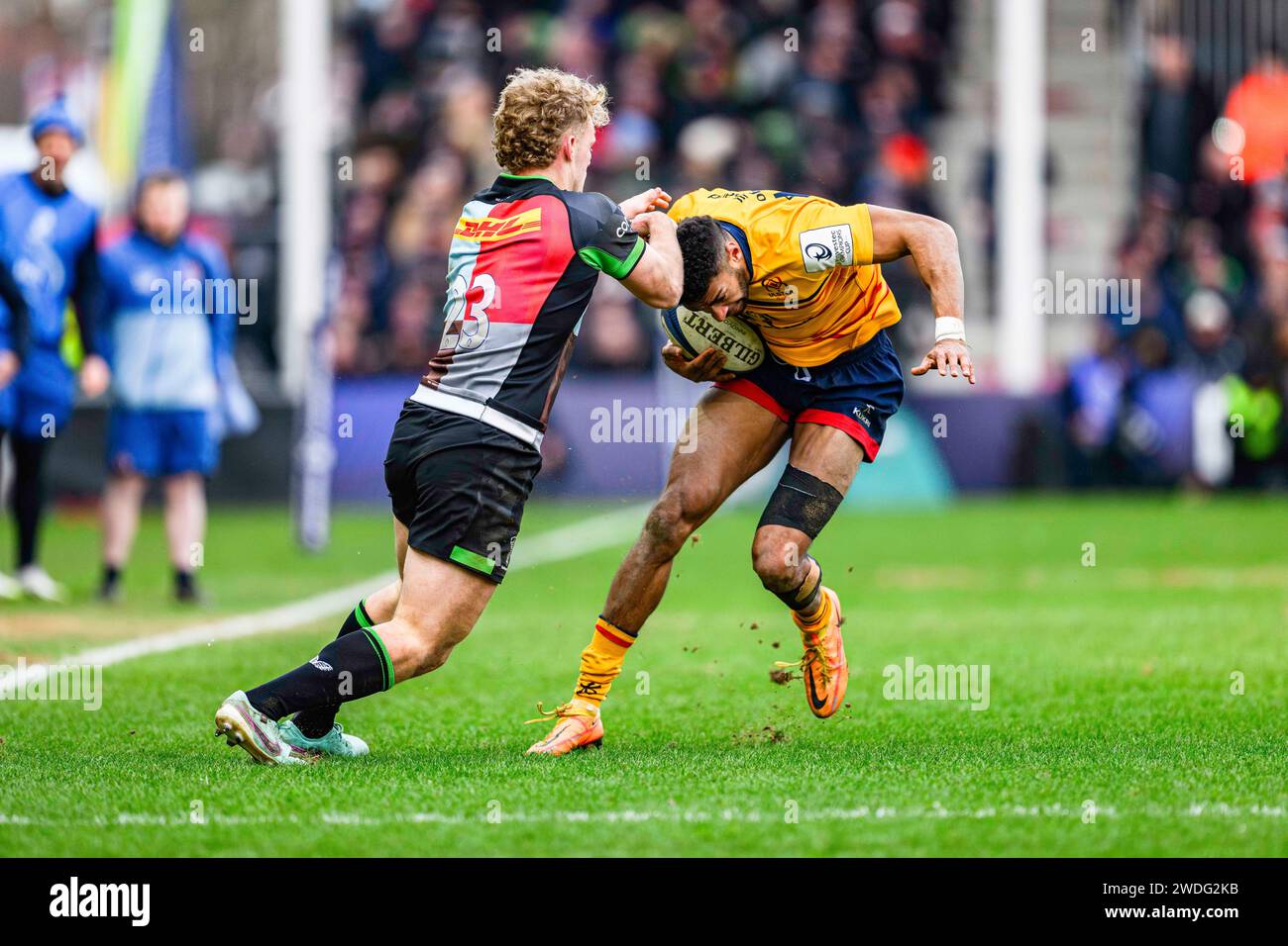 Robert Balacoon Rugby LONDON, UNITED KINGDOM. 20th, Jan 2024. Robert Baloucoune of Ulster ...
