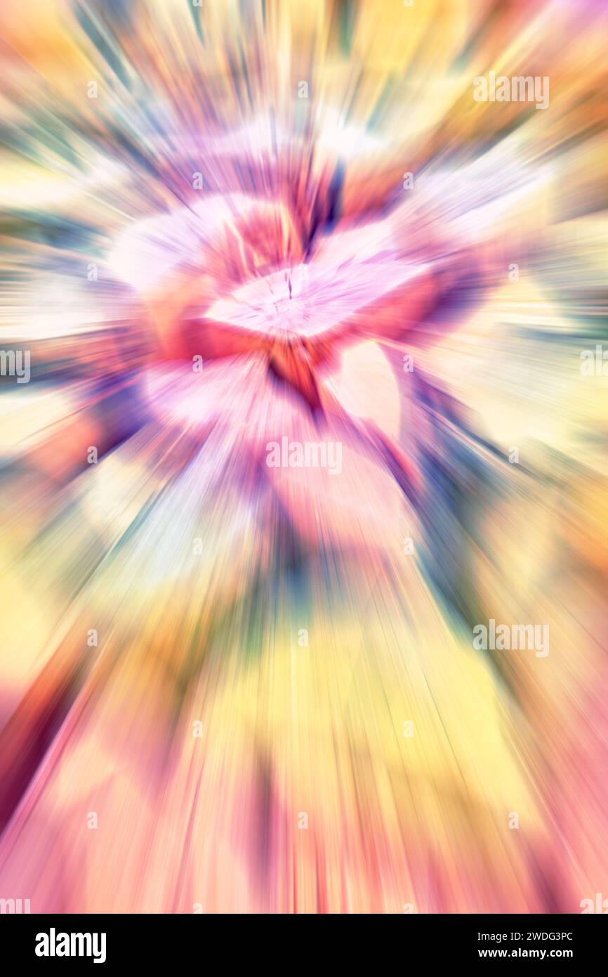 Motioned blurred psychedelic abstract background. Stock Photo