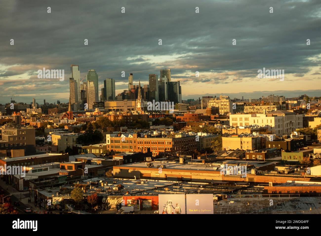 Long Island City Queens skyline from a building in Williamsburg Brooklyn NYC Stock Photo