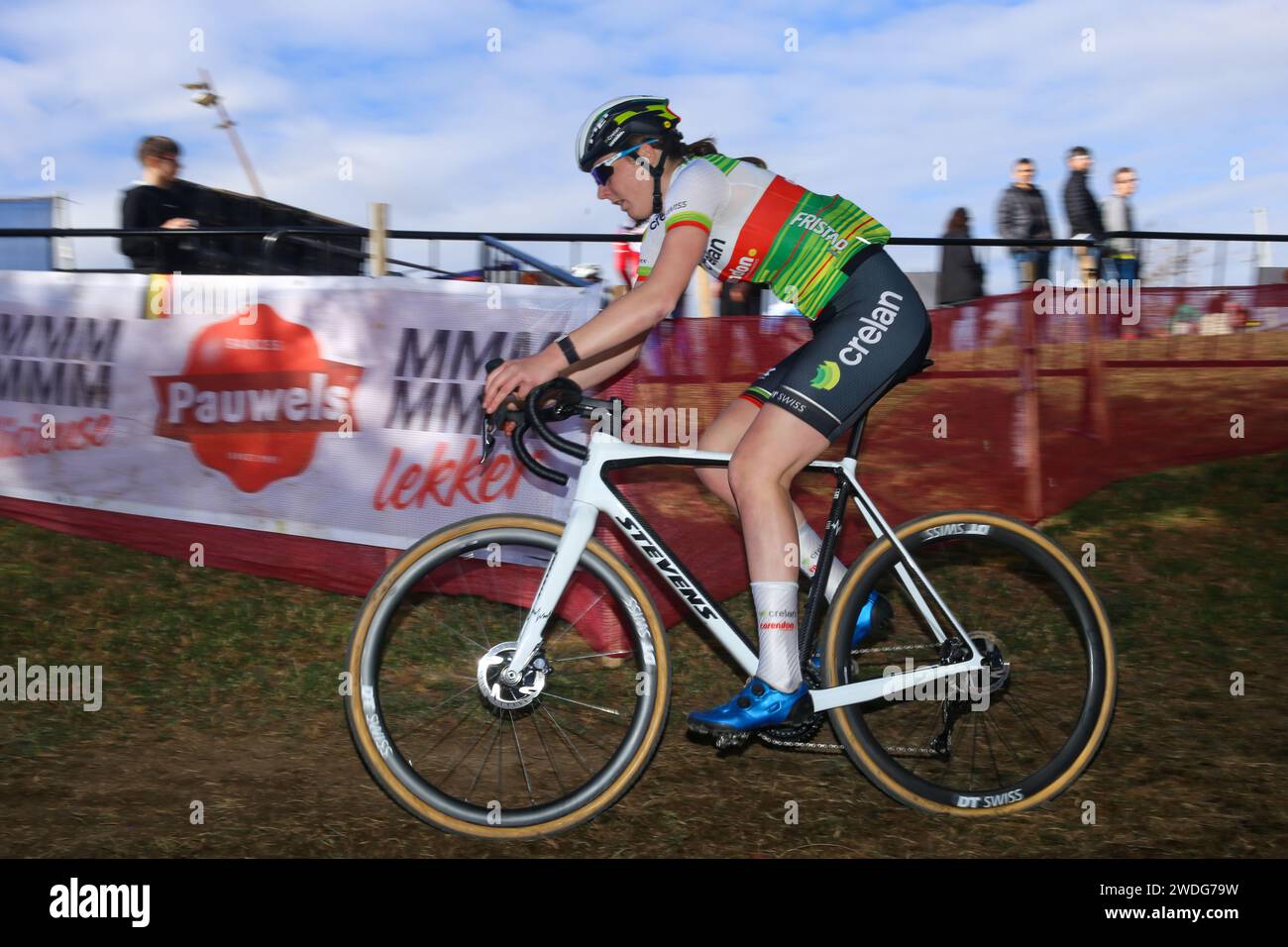 Benidorm, Spain. 20th Jan, 2024. Crelan Coredon cyclist, Manon Bakker