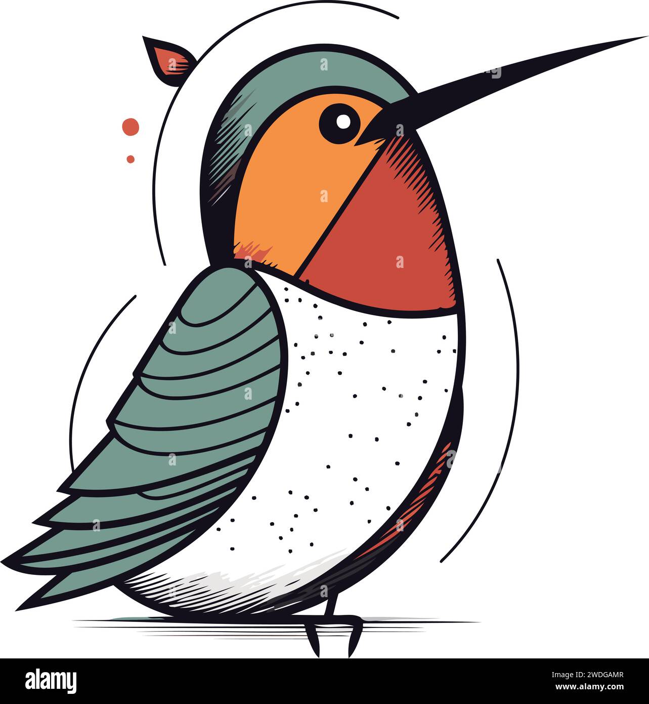 Cute cartoon red bellied woodpecker vector illustration Stock Vector